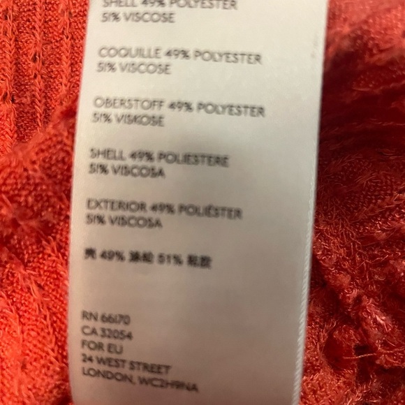 NWOT Maeve Anthropologie Addie Ruffled Hacci Pullover Top Sweater Sz M Orange - Picture 7 of 8
